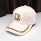 Luxuriöse, verzierte Fleece-Baseballkappe für Damen