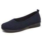 Damen Bequeme Strick-Ballerinas mit elastischem Einstieg EB