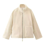 Damen Fleecejacke mit hohem Kragen und Reißverschluss EB