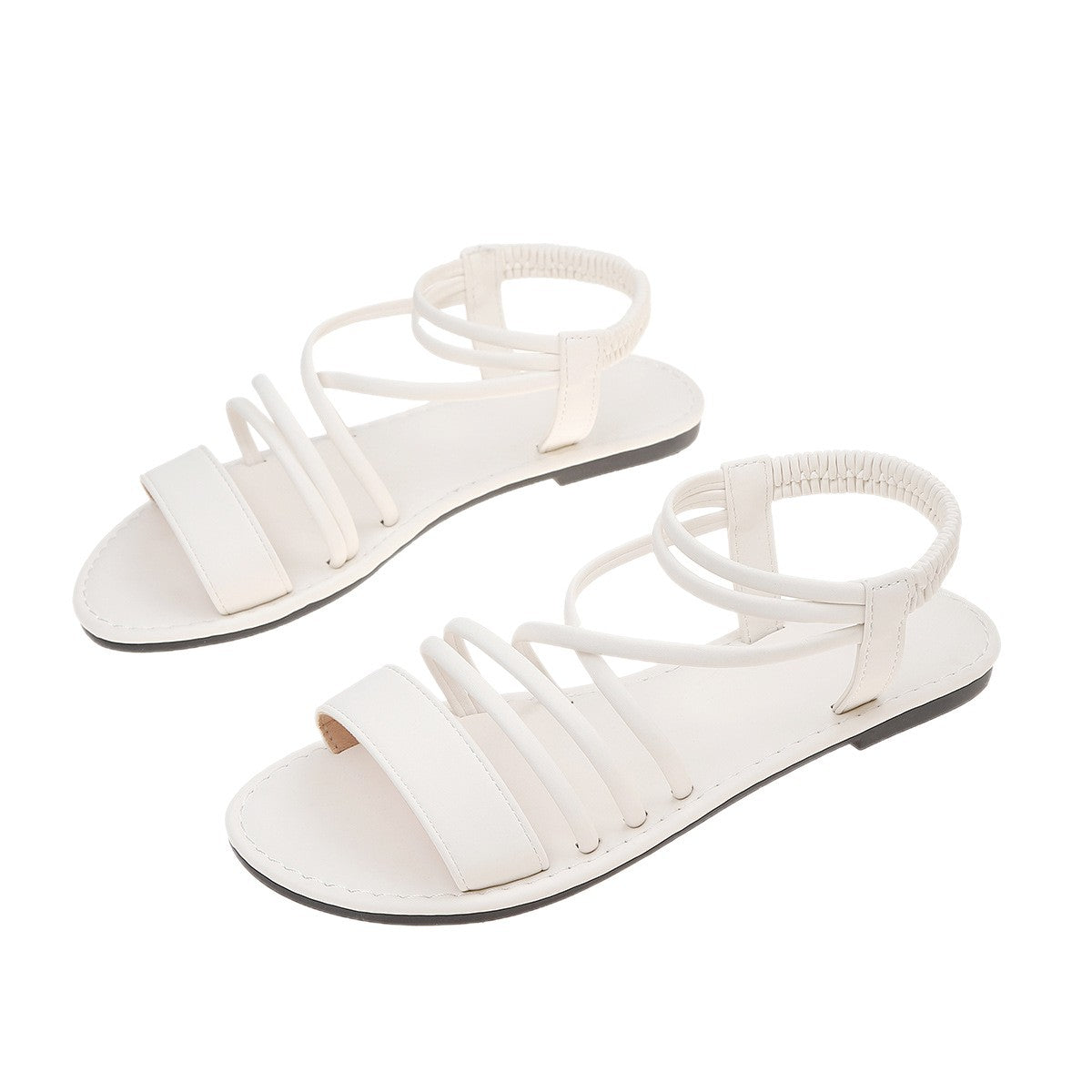 Damen Crossband-Sandalen mit flexiblem Fußbett und elastischem Riemen EB