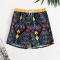 Damen Badeshorts mit geometrischem Muster und elastischem Bund EB