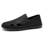 Damen luftige Leder Slipper EB
