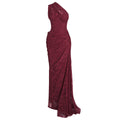 Damen elegantes Abendkleid mit asymmetrischem One-Shoulder-Design und floralem Spitzenbesatz EB