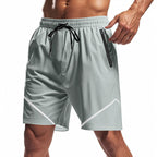 Atmungsaktive Herren-Trainingsshorts mit Reißverschlusstaschen