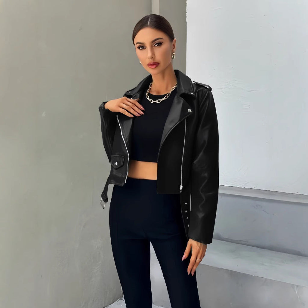 Damen cropped Bikerjacke EB