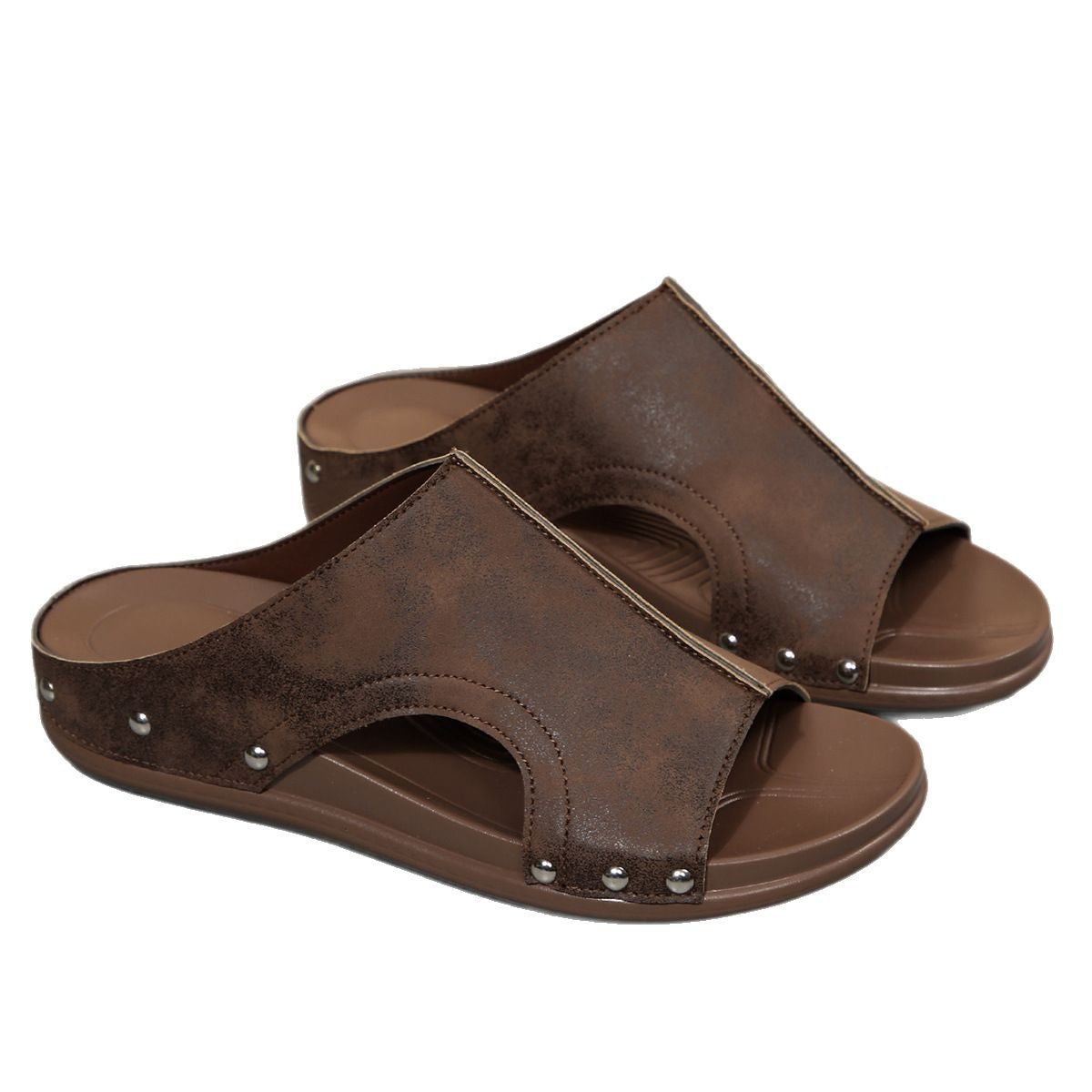 Damen Komfortable Woven-Sandalen mit modischem Perlen- und Stein-Detail EB