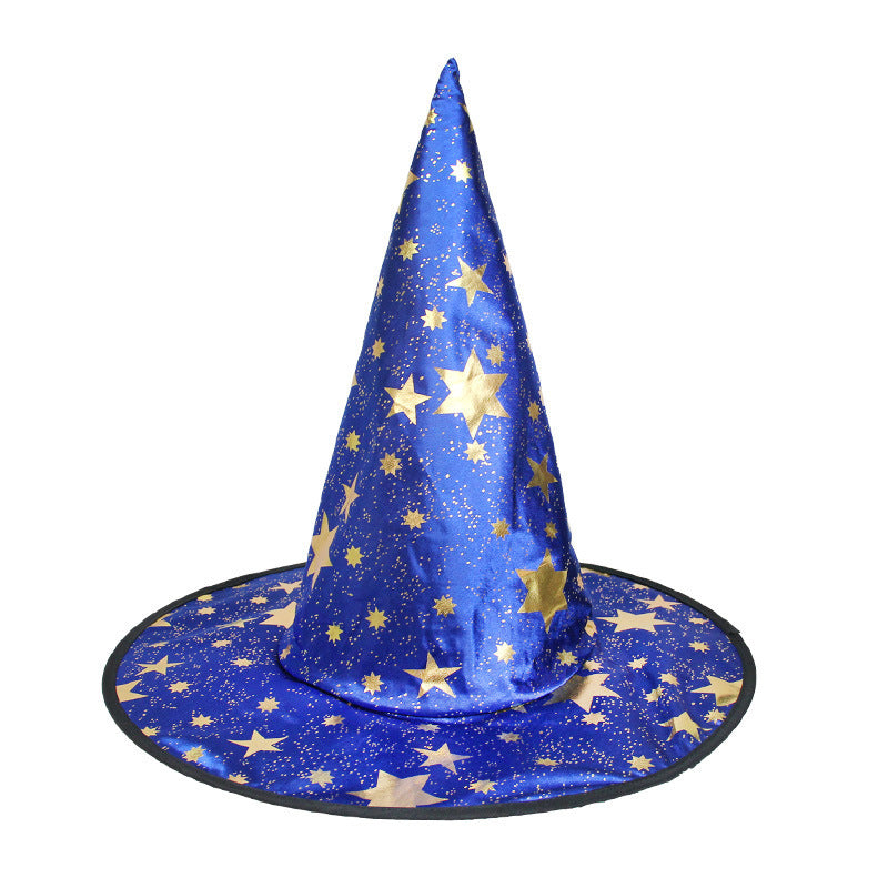 Glitzernder Hexenhut mit Sternen