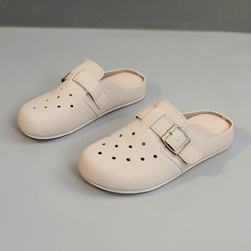 Damen Bequeme Clogs mit modischem Riemen und atmungsaktiver Obermaterialstruktur EB