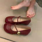 Damen elegante Ballerina-Schuhe mit dekorativer Schnalle und komfortablem Fußbett EB