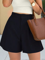 Elegante High-Waist Culotte-Shorts mit Falten