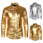 Herren Glamouröses Metallic-Oberhemd EB