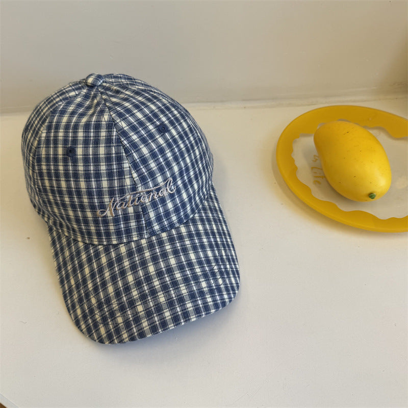 Karierte Baumwoll-Baseballcap für Herren