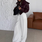 Damen Kunstlederjacke im modischen Biker-Stil mit breitem Revers EB