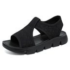 Damen Bequeme Sandalen mit elastischen Riemen und rutschfester Sohle EB