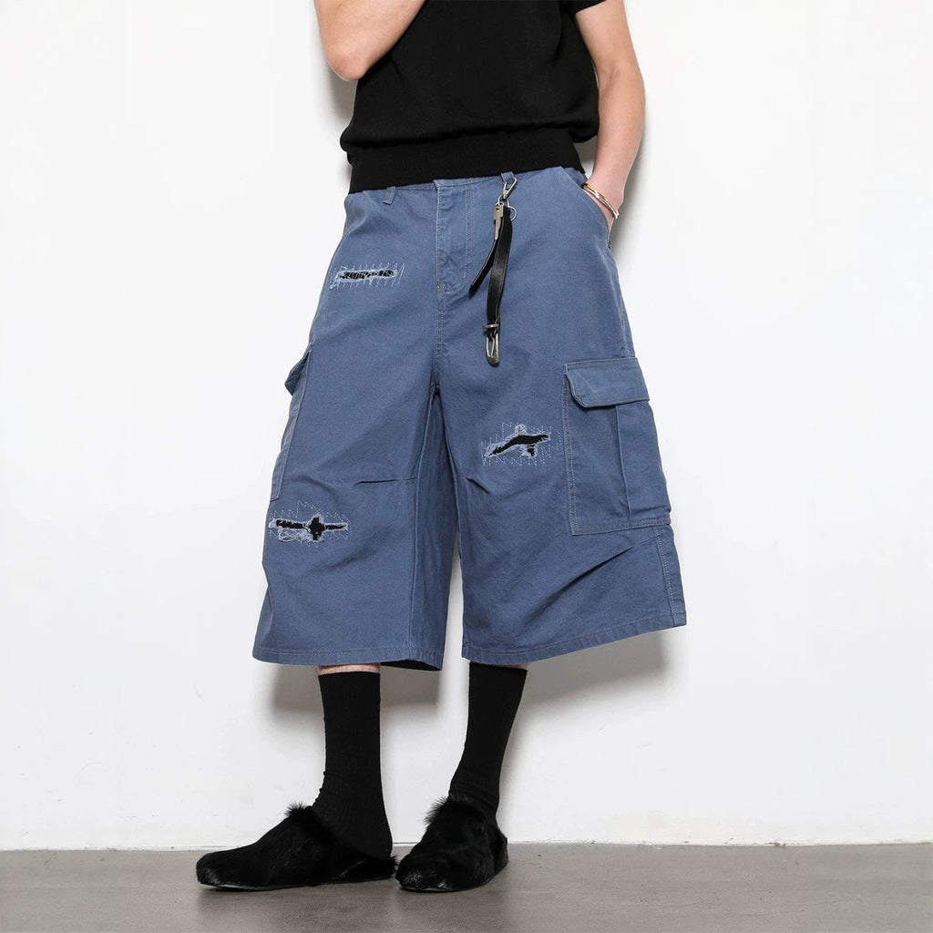 Stilvolle Herren-Cargoshorts mit weitem Schnitt und praktischen Taschen