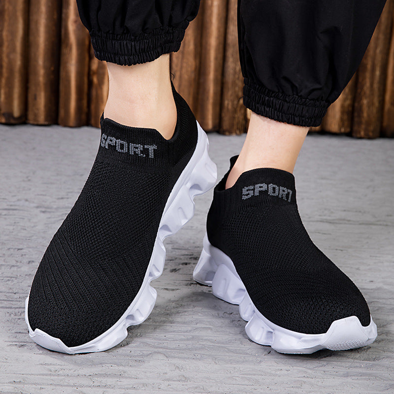Unisex nan nahtloser Strick-Slip-On mit sockenähnlichem Schaft und skulpturierter Dämpfungssohle EB