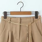 Damen Chice Shorts mit eleganter Kette und hochgeschnittenem Bund EB