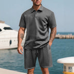 Herren nan strukturierte Lounge-Shorts mit Elastikbund Tunnelzug und seitlichen Eingrifftaschen EB