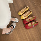 Damen Ballerinas mit modischer Schnallenapplikation EB