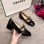 Damen Ballerinas mit modischer Schleifenapplikation EB