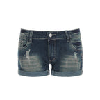 Damen Jeans-Shorts mit funkelnden Akzenten und modischem Design EB