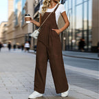 Damen eleganter Latzoverall aus leichter Baumwolle mit komfortablem Schnitt und praktischen Taschen EB