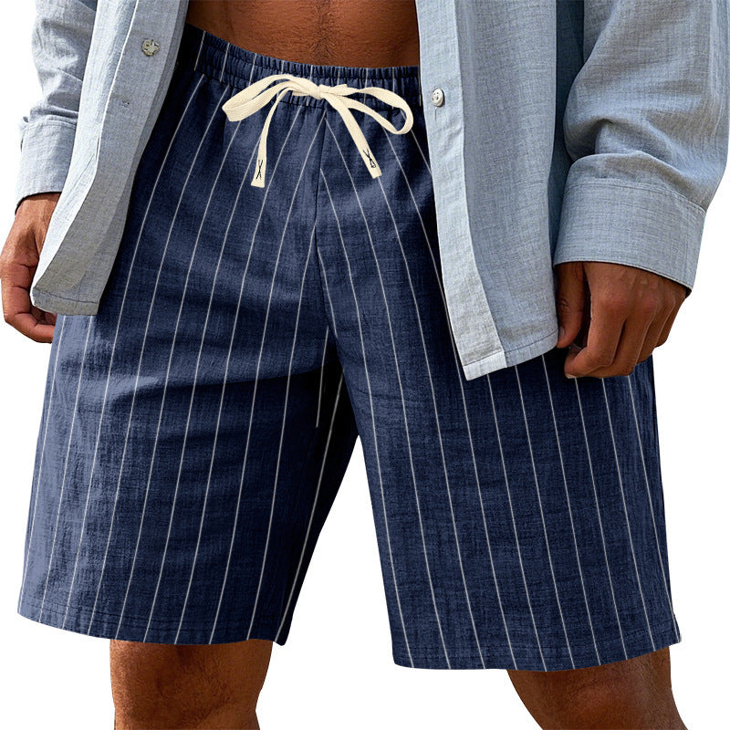Herren-Bermudashorts mit Nadelstreifen und Kordelzug