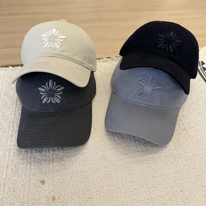 Baseballkappe mit Blumenstickerei für Damen