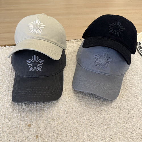 Baseballkappe mit Blumenstickerei für Damen