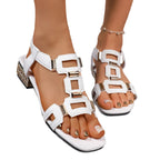 Damen bequeme und elegante Sandalen mit dekorativem Riemendesign EB