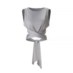 Damen elegantes Wickeloberteil und maxilanger Rock mit Paillettenbund EB
