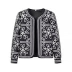 Damen gestickte Blumenjacke mit Volumenärmeln EB