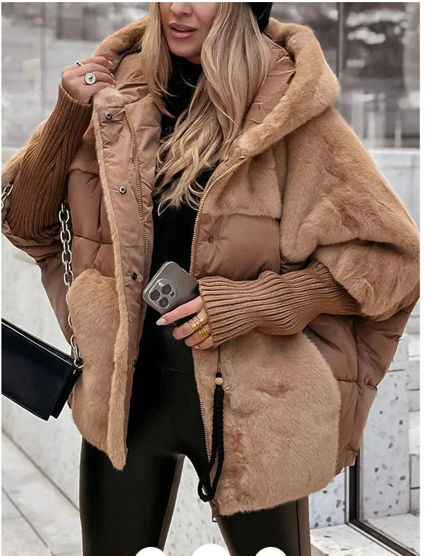 Damen Fleece-Wendejacke mit voluminösem Schnitt und hohem Kragen EB