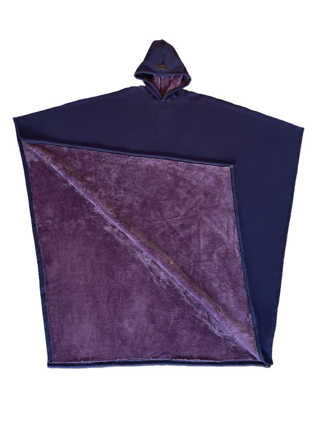 Damen kuscheliger Kapuzenponcho aus weichem Mikrofleece EB