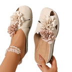 Damen Dekorative Sandalen mit offenen Zehen und floralem Design EB