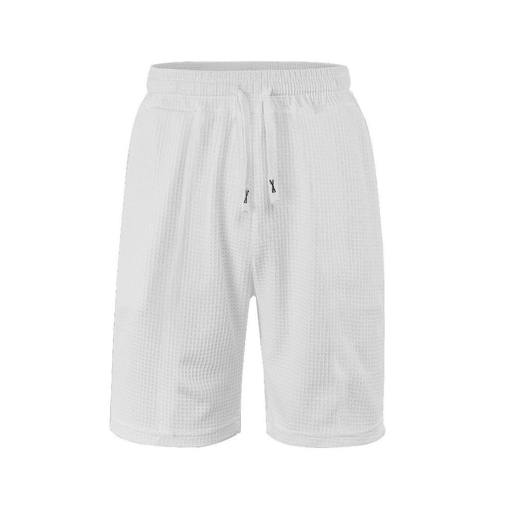Atmungsaktive Herren-Waffel-Pyjamashorts mit Komfortbund und Kordelzug