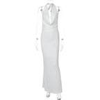Damen Elegantes Longdress mit tiefem V-Ausschnitt und figurbetontem Schnitt EB