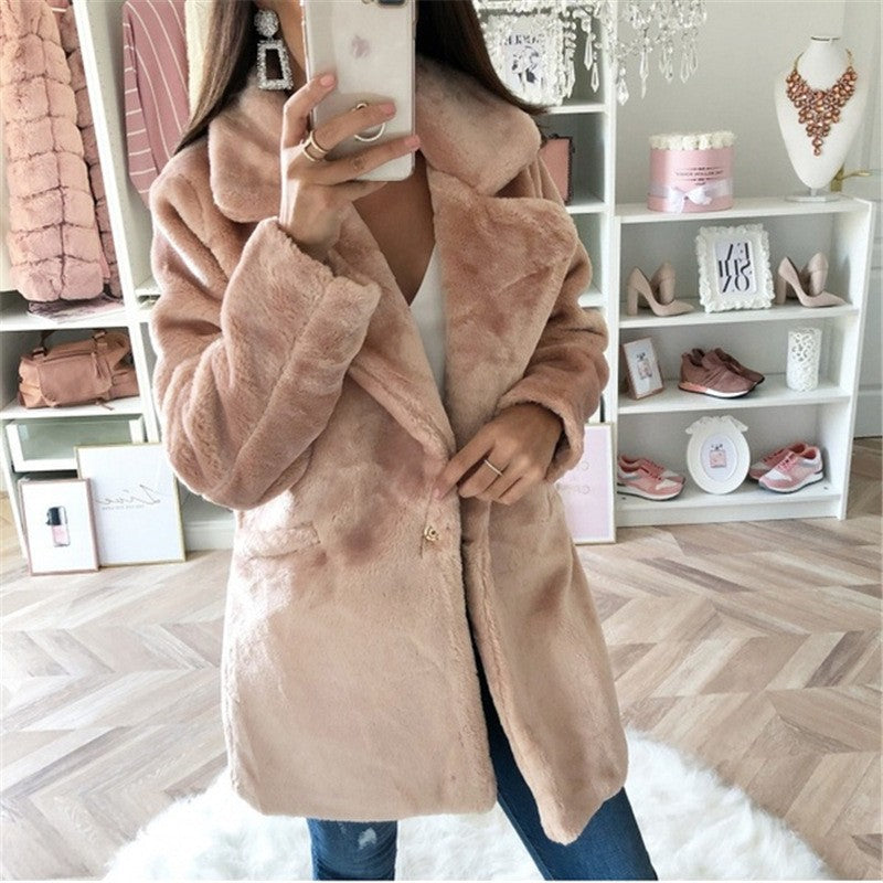 Damen kuscheliger Teddy-Mantel EB