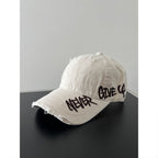 Distressed Denim Message Baseball Cap