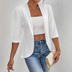 Damen Blazerjacke mit Lochmuster und lässigem Schnitt EB