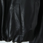 Damen Kunstleder Bikerjacke im lässigen Cropped-Design EB