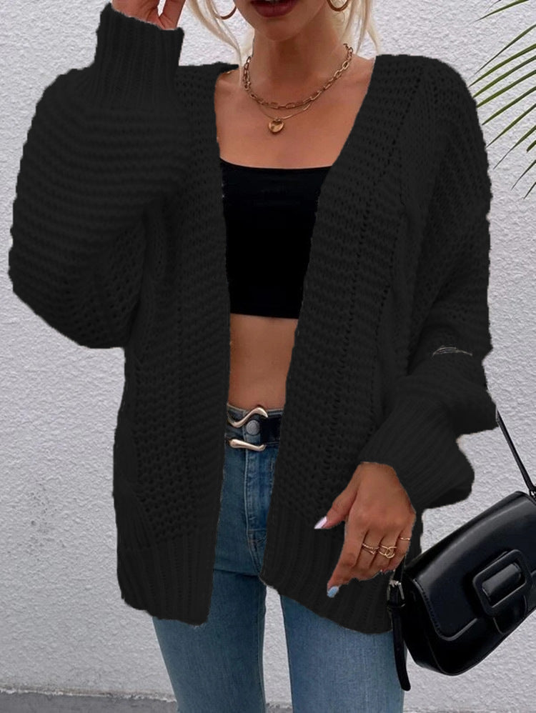 Damen Grober Strickcardigan mit tiefen Taschen und lässigem Schnitt EB