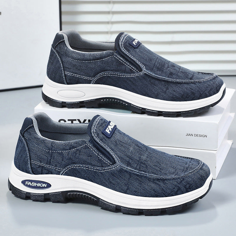 Damen Bequeme Slip-On Freizeitschuhe mit Denim-Optik EB