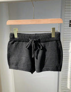 Damen weiche Strickshorts mit praktischem Kordelzug EB