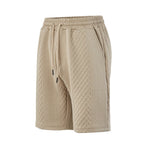 Strukturierte Herren-Loungeshorts mit elastischem Bund, Kordelzug und Seitentaschen