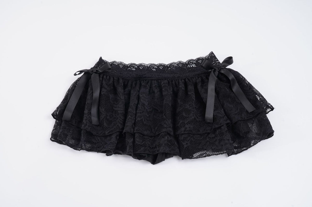 Damen verspielte Spitzen-Shorts mit Rüschendetails EB