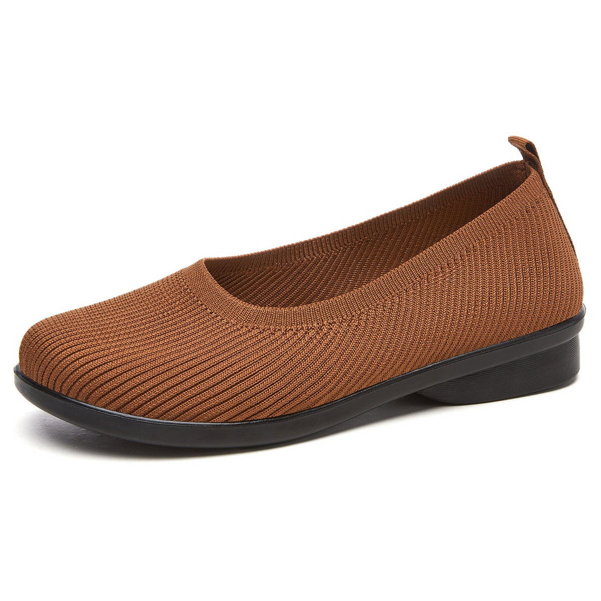 Damen Bequeme Strick-Ballerinas mit elastischem Einstieg EB