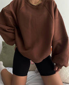 Damen-Loungewear-Set: Oversized-Sweatshirt und Radlerhose