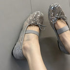 Damen elegante Ballettschuhe mit Pailletten EB