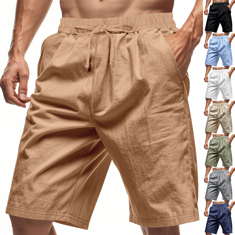 Herren nan lässige Baumwollmix Freizeitshorts mit elastischem Bund und Seitentaschen EB